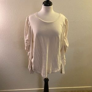 Universal Thread Cream Ruched Long Sleeve Shirt